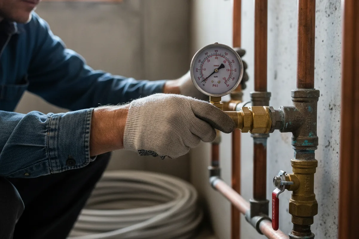 Pressure testing a repaired line during Water Line Repair in Dodd City